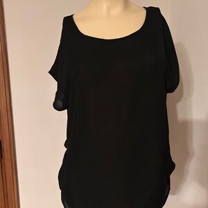 Black Oversized Short Sleeve Tunic